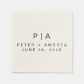 Moderne Minimalistische Hochzeit Serviette (Vorderseite)