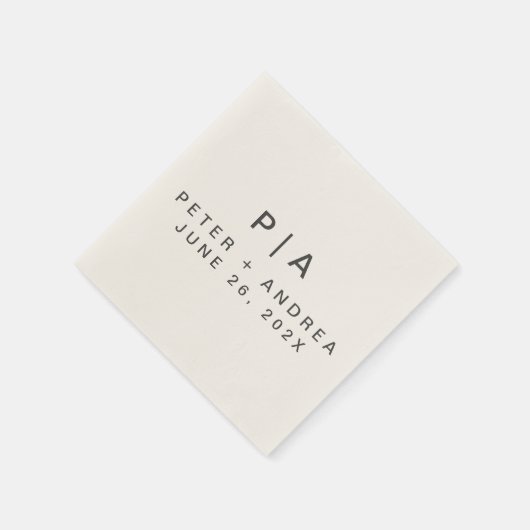 Moderne Minimalistische Hochzeit Serviette (Ecke)