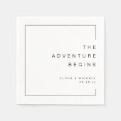 Moderne Minimalistische Hochzeit Serviette (Vorderseite)