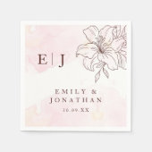 Moderne Minimalistische Hochzeit Serviette (Vorderseite)