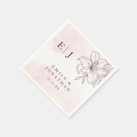 Moderne Minimalistische Hochzeit Serviette (Ecke)