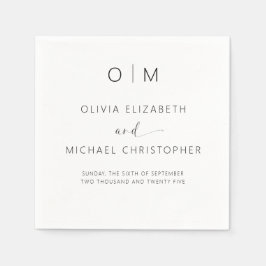 Moderne Minimalistische Hochzeit Serviette