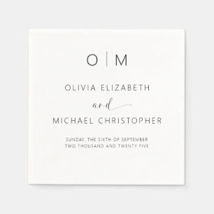 Moderne Minimalistische Hochzeit Serviette