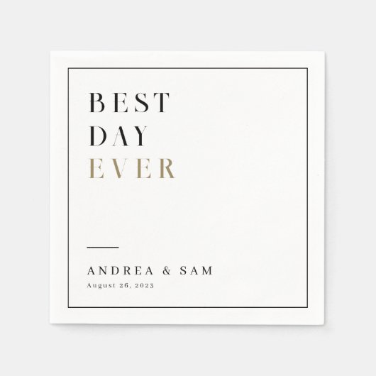 Moderne Minimalistische Hochzeit Serviette (Vorderseite)
