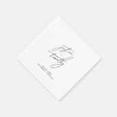 Moderne Minimalistische Hochzeit Serviette (Ecke)