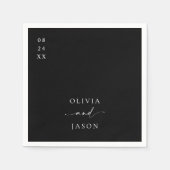Moderne Minimalistische Hochzeit Serviette (Vorderseite)