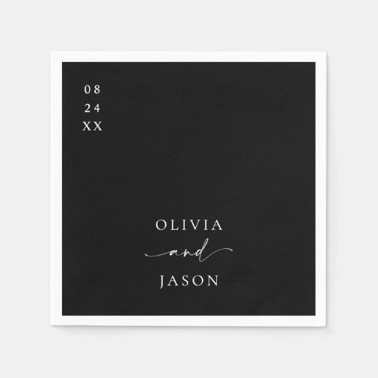 Moderne Minimalistische Hochzeit Serviette (Vorderseite)
