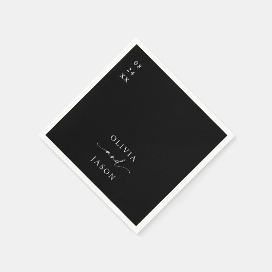 Moderne Minimalistische Hochzeit Serviette (Ecke)