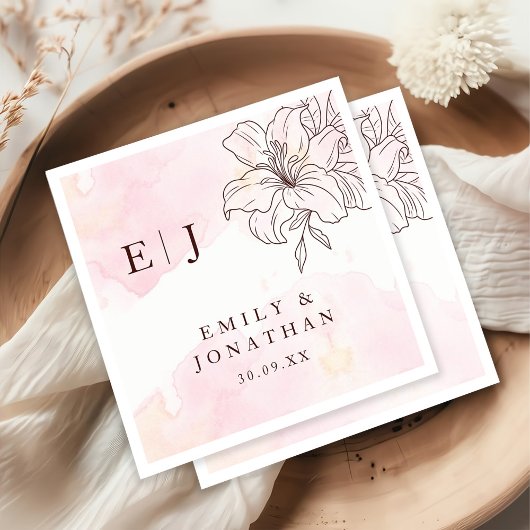 Moderne Minimalistische Hochzeit Serviette