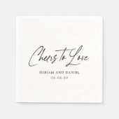 Moderne Minimalistische Hochzeit Serviette (Vorderseite)