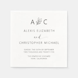 Moderne Minimalistische Hochzeit Serviette