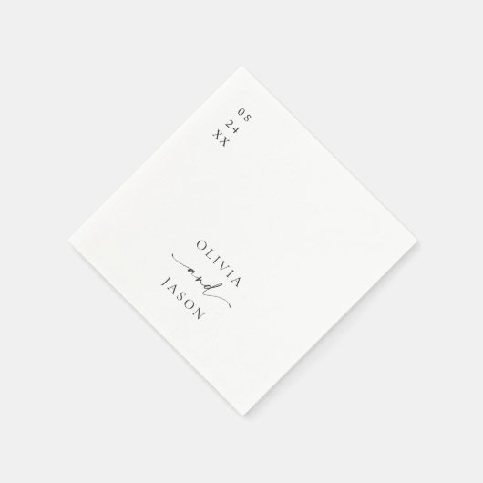 Moderne Minimalistische Hochzeit Serviette (Ecke)