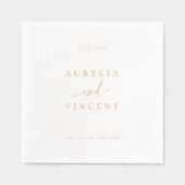 Moderne Minimalistische Hochzeit Servietten Mit Folie (Vorderseite)