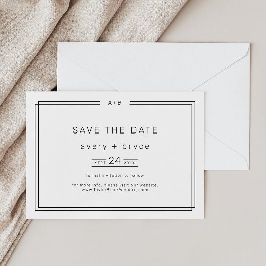 Moderne Minimalistische Hochzeit Sichern Sie das D Save The Date