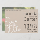 Moderne, minimalistische Hochzeit Sichern Sie die Einladung (Vorne/Hinten)