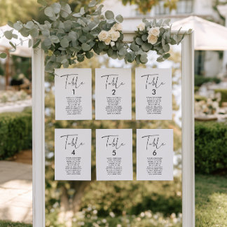 Moderne Minimalistische Hochzeit Sitzordnung Karte