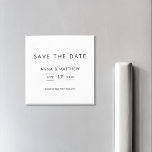 Moderne Minimalistische Hochzeit spart das Datum Magnet<br><div class="desc">Moderne Minimalistische Hochzeit retten das Date Magnet. Einfaches minimales Typografie-Design. Personalisieren Sie für eine individuelle Hochzeit Save the Date.</div>