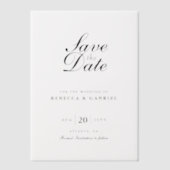 Moderne Minimalistische Hochzeit spart das Datum Pergament Einladungen (Vorderseite)