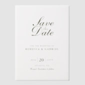 Moderne Minimalistische Hochzeit spart das Datum Pergament Einladungen (Vorderseite)