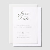 Moderne Minimalistische Hochzeit spart das Datum Pergament Einladungen (Versetzt)