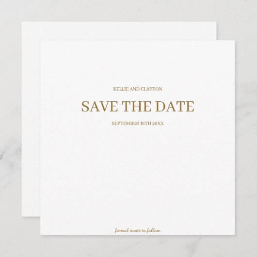 Moderne Minimalistische Hochzeit spart das Datum Save The Date (Vorne/Hinten)