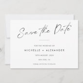 Moderne Minimalistische Hochzeit speichert die Dat Save The Date (Vorderseite)