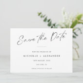 Moderne Minimalistische Hochzeit speichert die Dat Save The Date (Stehend Vorderseite)