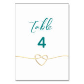 Moderne Minimalistische Hochzeit Tischnummer (Rückseite)