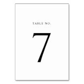 Moderne Minimalistische Hochzeit Tischnummer (Vorderseite)