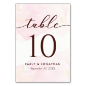 Moderne Minimalistische Hochzeit Tischnummer (Rückseite)