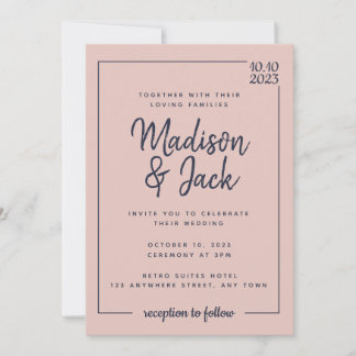 Moderne Minimalistische Hochzeit und Hochzeit der Einladung
