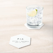 Moderne Minimalistische Hochzeit Untersetzer (Vor Ort)