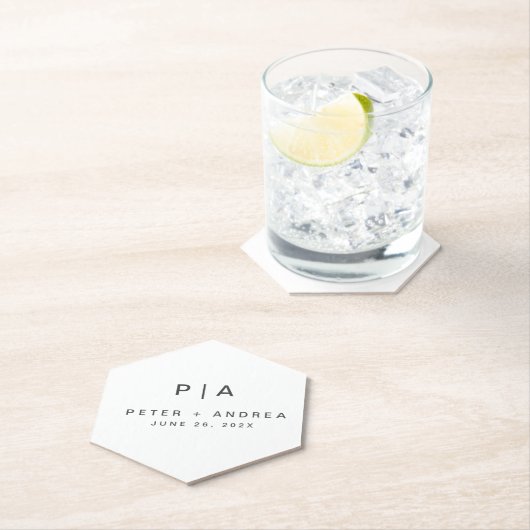 Moderne Minimalistische Hochzeit Untersetzer (Vor Ort)