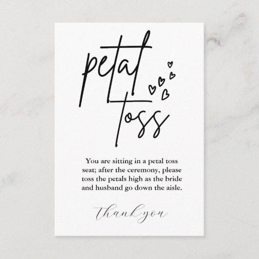 Moderne Minimalistische Hochzeit verschickt Petall Begleitkarte (Vorderseite)