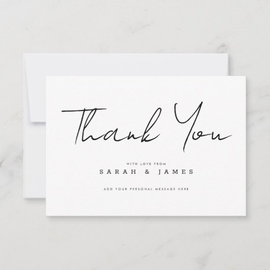 Moderne Minimalistische Hochzeit Vielen Dank Dankeskarte (Vorderseite)