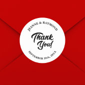 Moderne Minimalistische Hochzeit Vielen Dank Runder Aufkleber