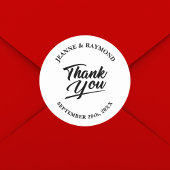 Moderne Minimalistische Hochzeit Vielen Dank Runder Aufkleber