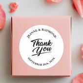Moderne Minimalistische Hochzeit Vielen Dank Runder Aufkleber