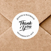 Moderne Minimalistische Hochzeit Vielen Dank Runder Aufkleber