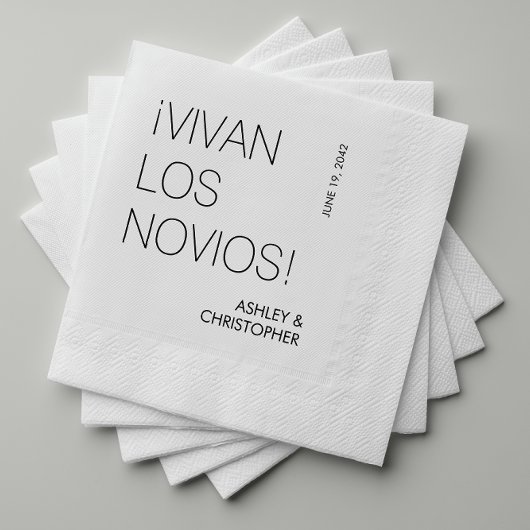 Moderne Minimalistische Hochzeit "Vivan Los Novas" Serviette
