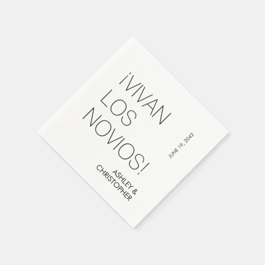 Moderne Minimalistische Hochzeit "Vivan Los Novas" Serviette (Ecke)