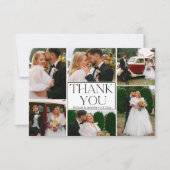 moderne, minimalistische Hochzeit von 6 Fotos Dankeskarte (Vorderseite)