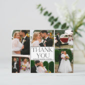 moderne, minimalistische Hochzeit von 6 Fotos Dankeskarte (Stehend Vorderseite)