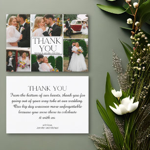 moderne, minimalistische Hochzeit von 6 Fotos Dankeskarte