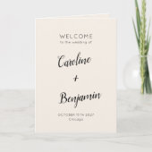 Moderne Minimalistische Hochzeit von Elfenbein Programm (Vorderseite)