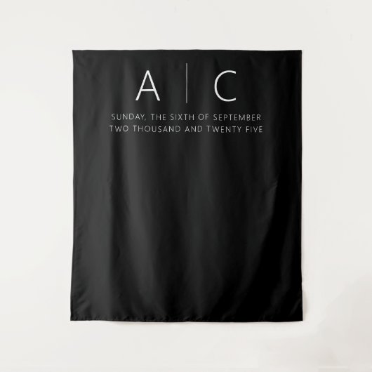 Moderne Minimalistische Hochzeit Wandteppich (Vorderseite)