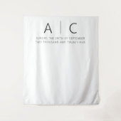 Moderne Minimalistische Hochzeit Wandteppich (Vorderseite)