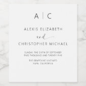 Moderne Minimalistische Hochzeit Weinetikett (Einzelnes Label)