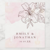 Moderne Minimalistische Hochzeit Weinetikett (Einzelnes Label)