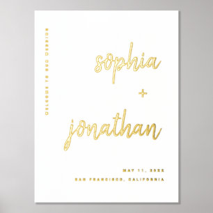 Moderne Minimalistische Hochzeit Willkommen in Gol Foliendrucke